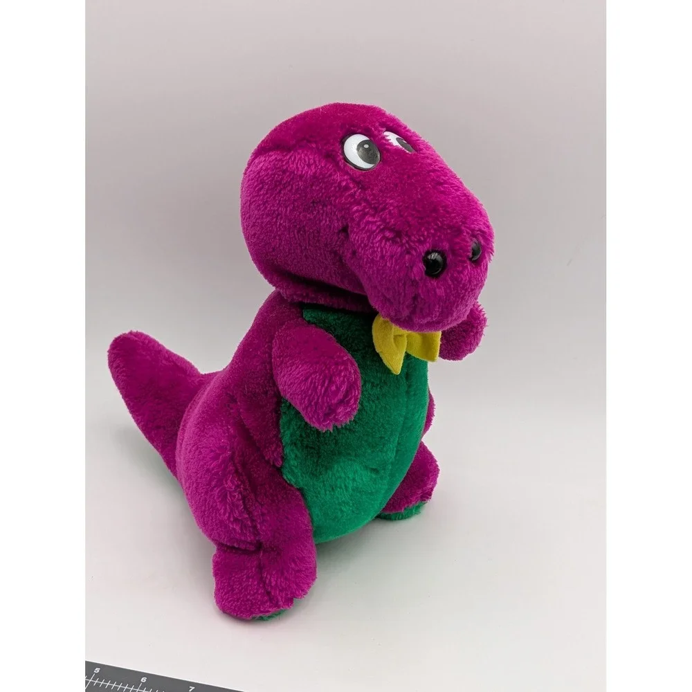 Goffa Purple Green Dinosaur Plush Yellow‎ Bow Tie 12  inch